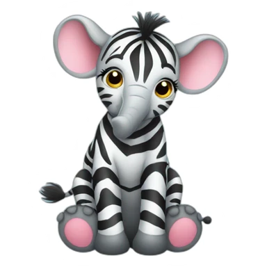 zebra-giraffes-baby elephant sticker