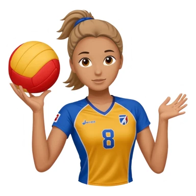 volleyball player, woman, Charles Kiraly with volleyball ball sticker