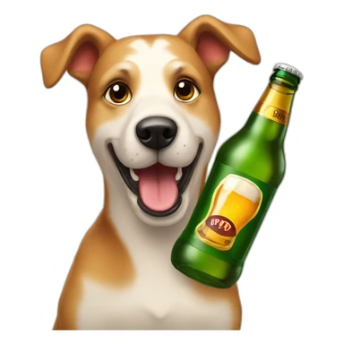 Hund mit bier spielt piker sticker