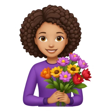 Lightskin black girl with bouquet sticker