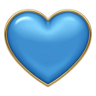 blue heart with metallic gold outline sticker
