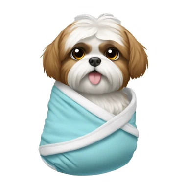 Shitzu wearing diaper sticker