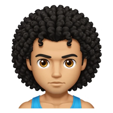 a pretty bratz guy with curly black hair with big muscles and shaggy hair  sticker