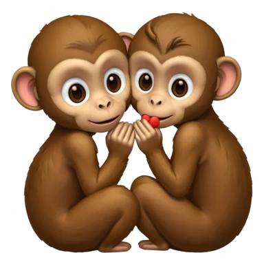 Male and female monkey kissing sticker