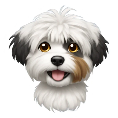 Small white and black scruffy dog  sticker