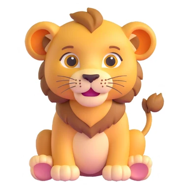 adorable lion cub sticker
