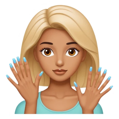 Emoji uñas acrilicas elegantes sticker