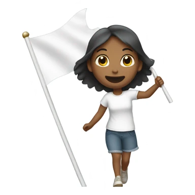 Girl spinning white flag  sticker
