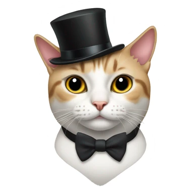 cat with top hat and bow tie  sticker