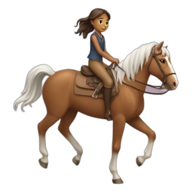 Une très jeune fille sur un cheval sticker