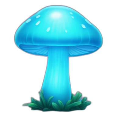 Glowing cyan mushroom sticker