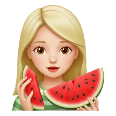 Girl eating watermelon sticker