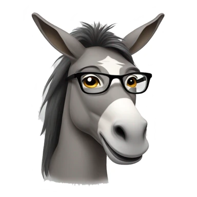 lazy female donkey with glasses and long hair and lipstick sticker