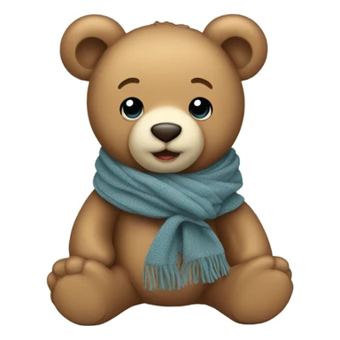 Standing baby Teddy bear with scarf sticker