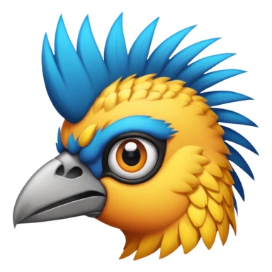 bird with piercings  and mohawk single vibrant colour  two eyes sticker