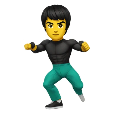 Bruce Lee qui tape le mur sticker