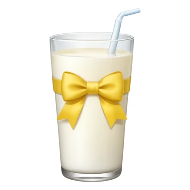 Glass of milk with a yellow bow wrapped around the glass  sticker