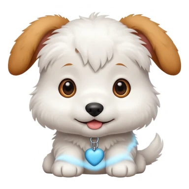 cute cartoon white puppy sticker