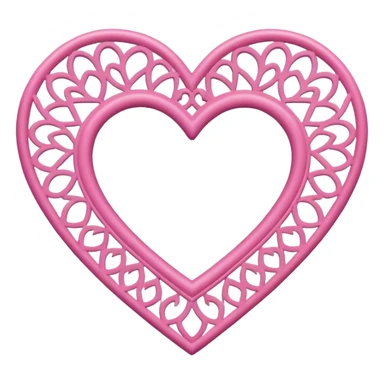 pink lace heart sticker