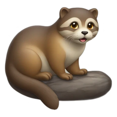 Chat sur une loutre sticker
