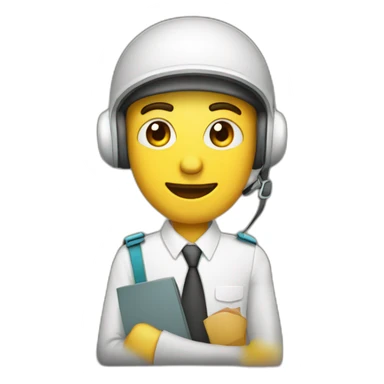 Hombre con casco y carpeta sticker