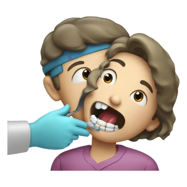 a dentist treats a woman's teeth sticker