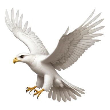 a completely white hawk flying sticker
