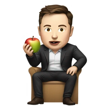 elon musk eating an apple sticker