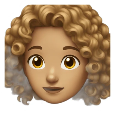 Young lady with light brown curly hair and dark eyes sticker