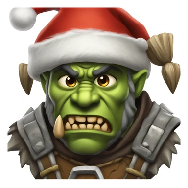 Fierce Orc ranger wearing santa hat sticker