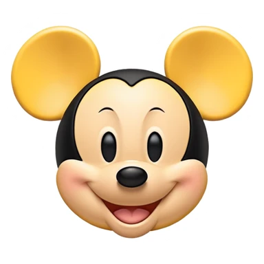 yellow circle with disney mickey ears smiling sticker