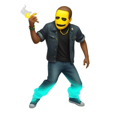 Rave party dancing neon smoking sticker