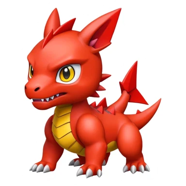 Cute Chibi Digimon-Guilmon-Tyrunt-hybrid (full body) sticker