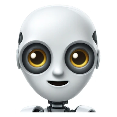 artificial intelligence robot with white borders sticker