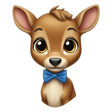 Bambi with blue bow tie sticker