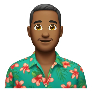 red Hawaiian shirted  sticker