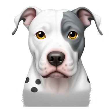 white pit bull with grey spots and one eye sticker