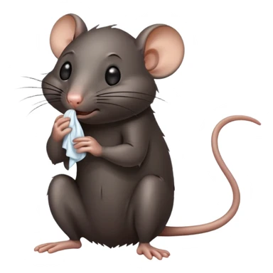 a black rat standing and wiping its sweaty face sticker