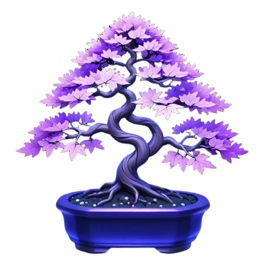  Rustic shiny crystal black-purple fiber optic lights  maple cobalt tiny bonsai  sticker