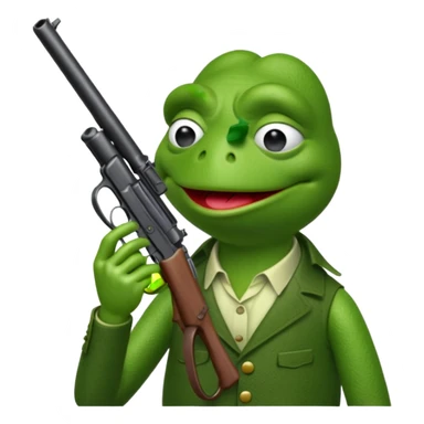 Kermit the Frog holding a gun while crying sticker