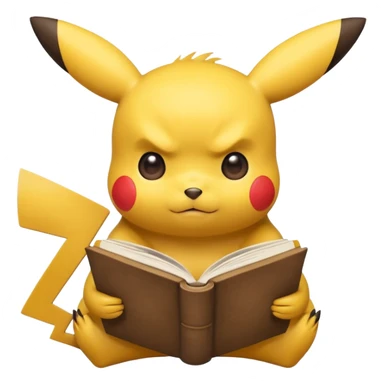 pikachu studying looking into book sweating sticker