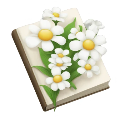 book with white flowers sticker