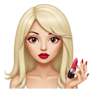 Sassy lady with long nails, lipstick, and a wig sticker