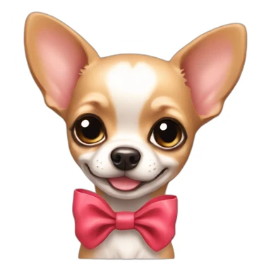 Cute Chihuahua puppy with bow sticker