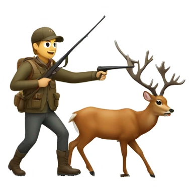 Hunting a deer sticker