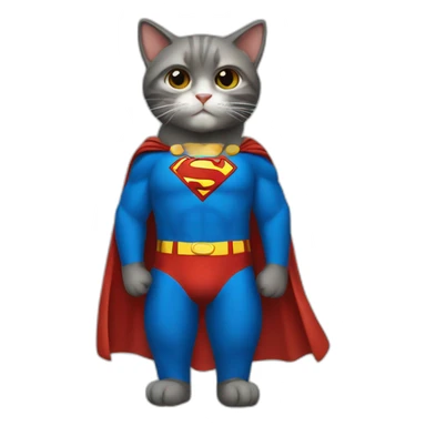 cat in a superman costume sticker