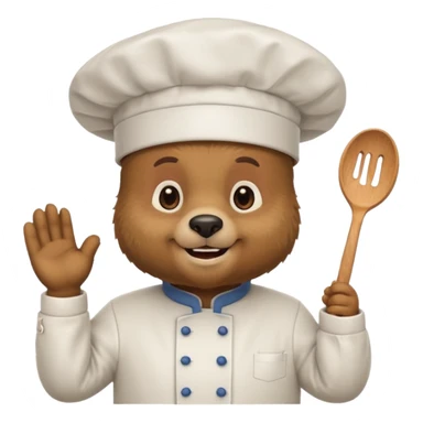 a bear wearing a chef hat  sticker
