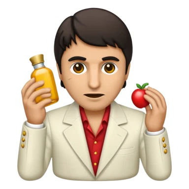 Emoji serio con sicatiz de tony montana que valla de la ceja a el cachete sticker