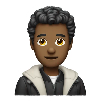 A man with a jacet sticker