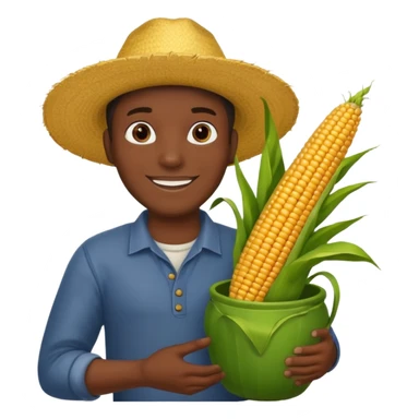 BLACK MAN HOLDING AN COOK CORN POT sticker